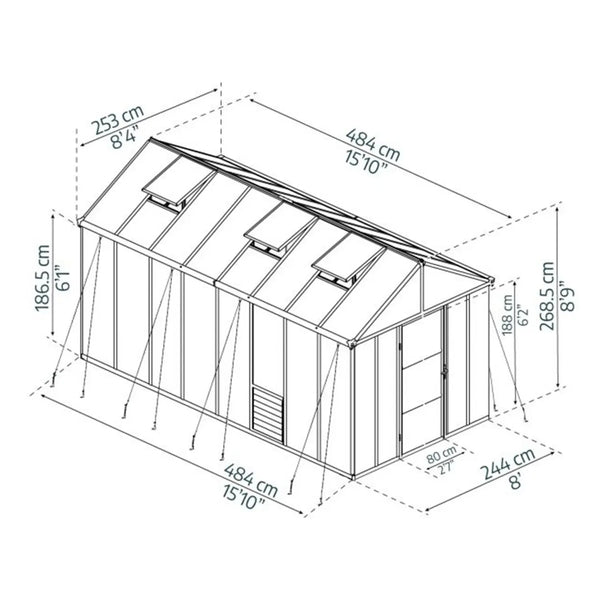 Greenhouse Glory - Grey - 12.2 m²