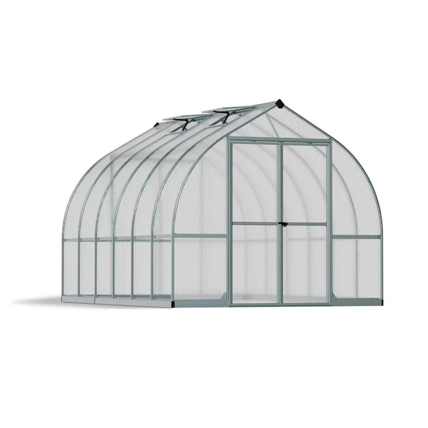 Bella 8 ft. x 12 ft. Greenhouse Kit - Silver Structure & Twin Wall Panels