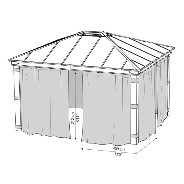 Curtain Set for Dallas 12 ft. × 14 ft. Gazebo