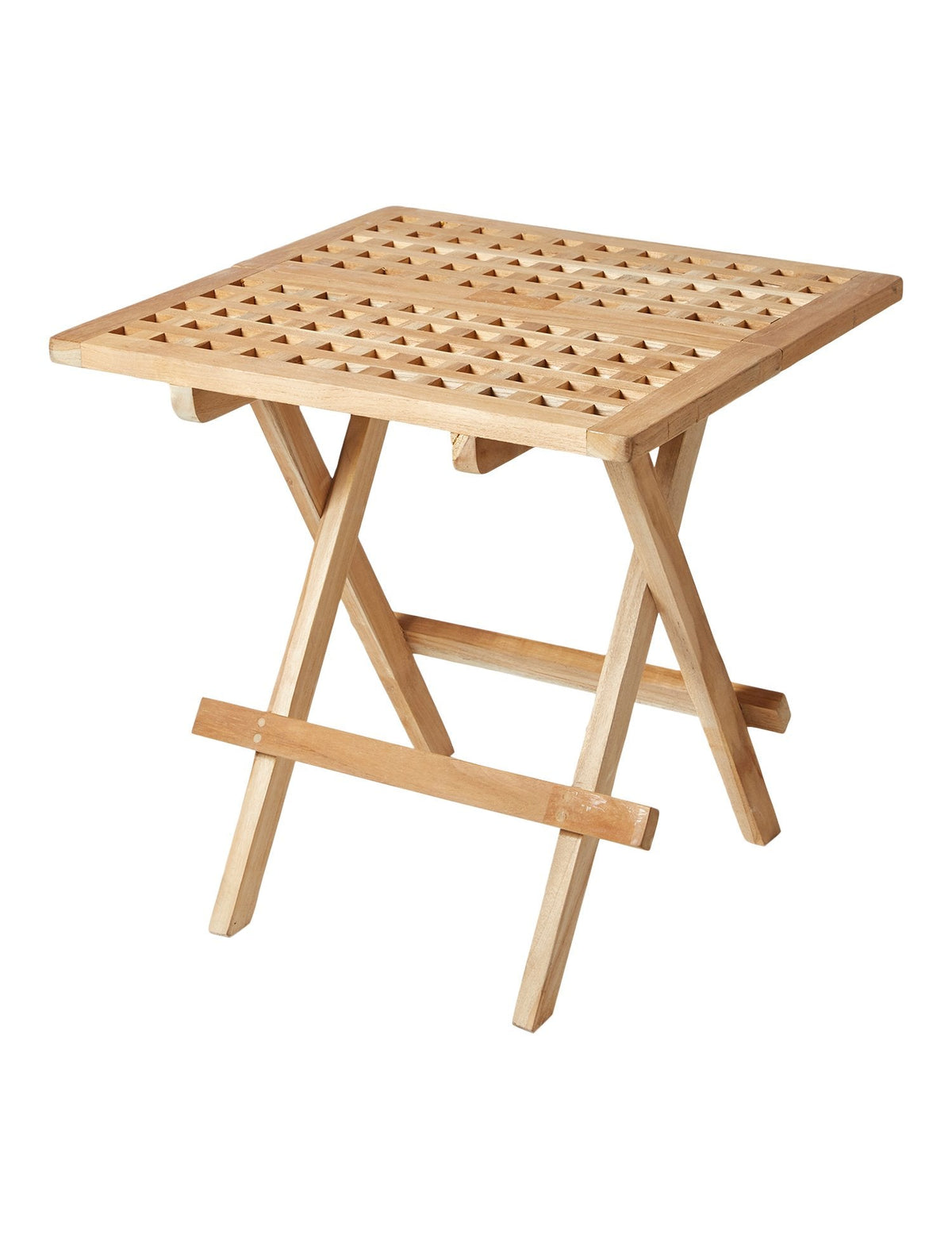 Folding Slatted Teak Table 50 x 50 cm