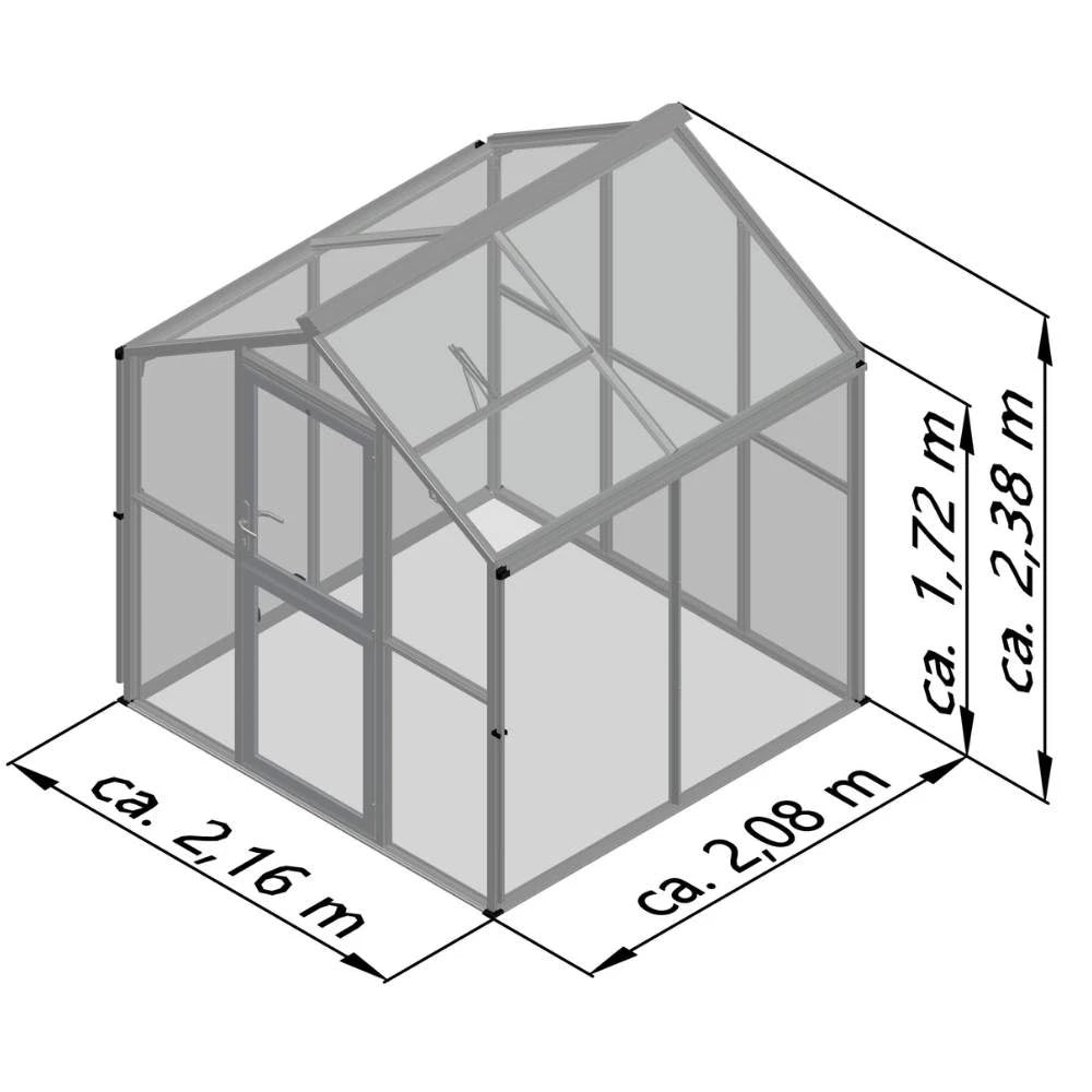 Greenhouse Galant II, only polycarbonate, fir green