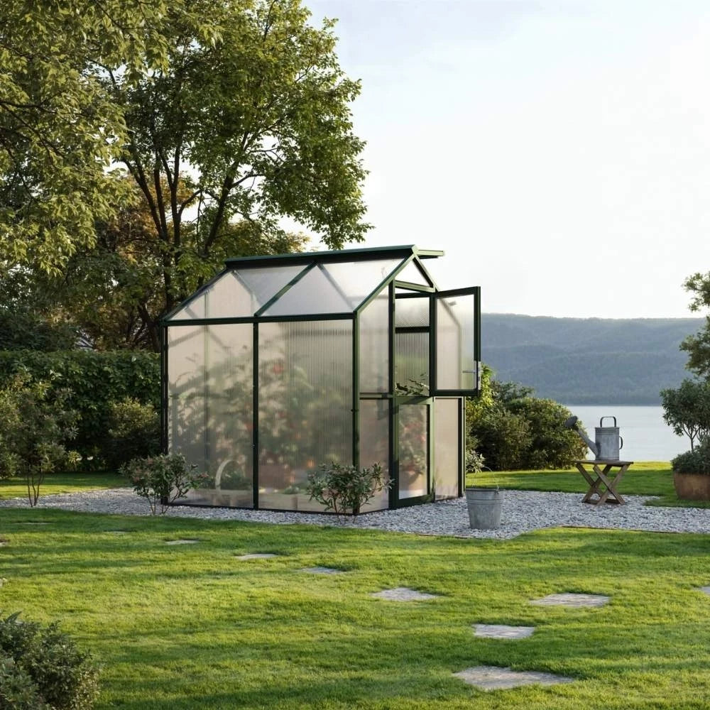 Greenhouse Galant II, only polycarbonate, fir green
