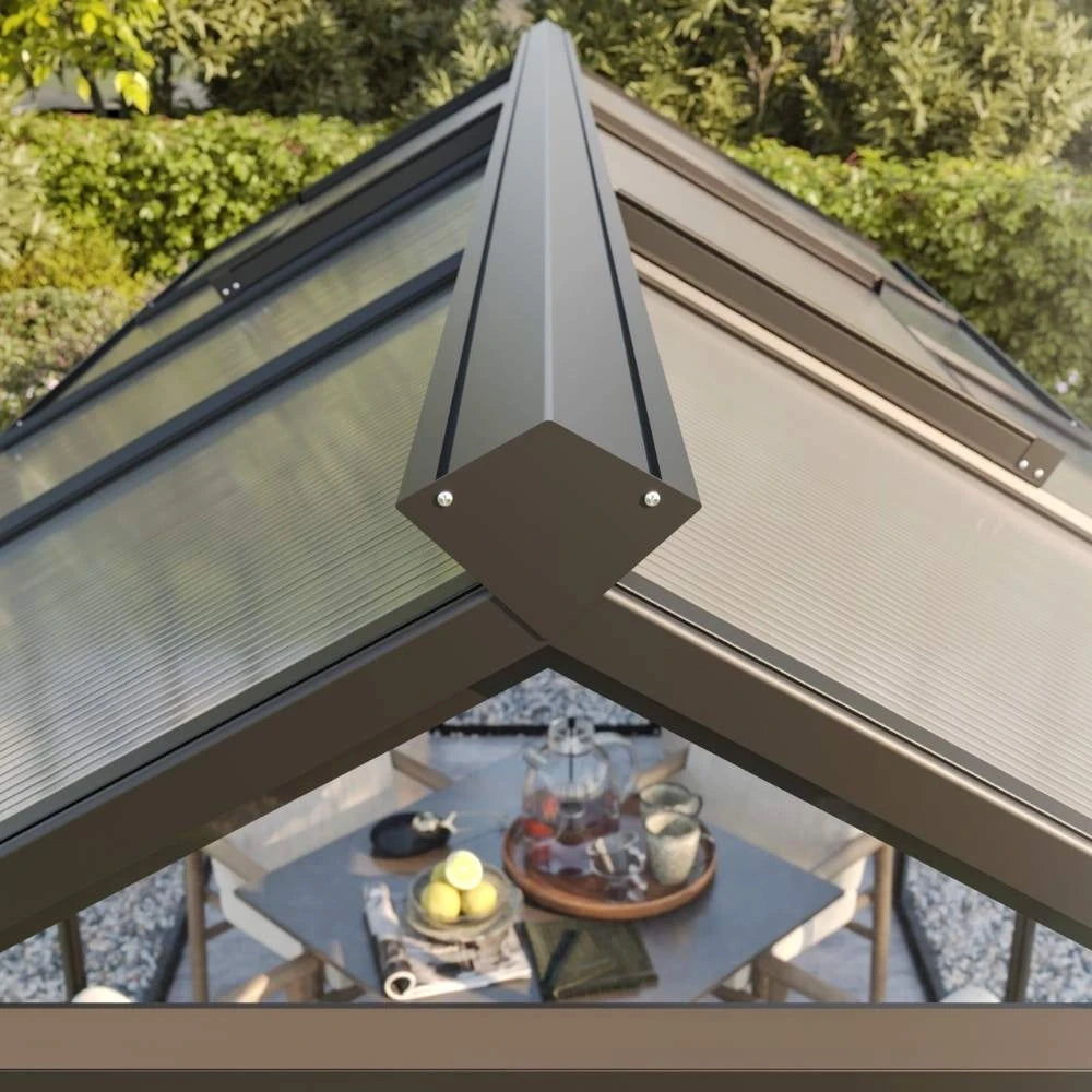 Greenhouse Galant III, 4 mm glass + polycarbonate, fir green