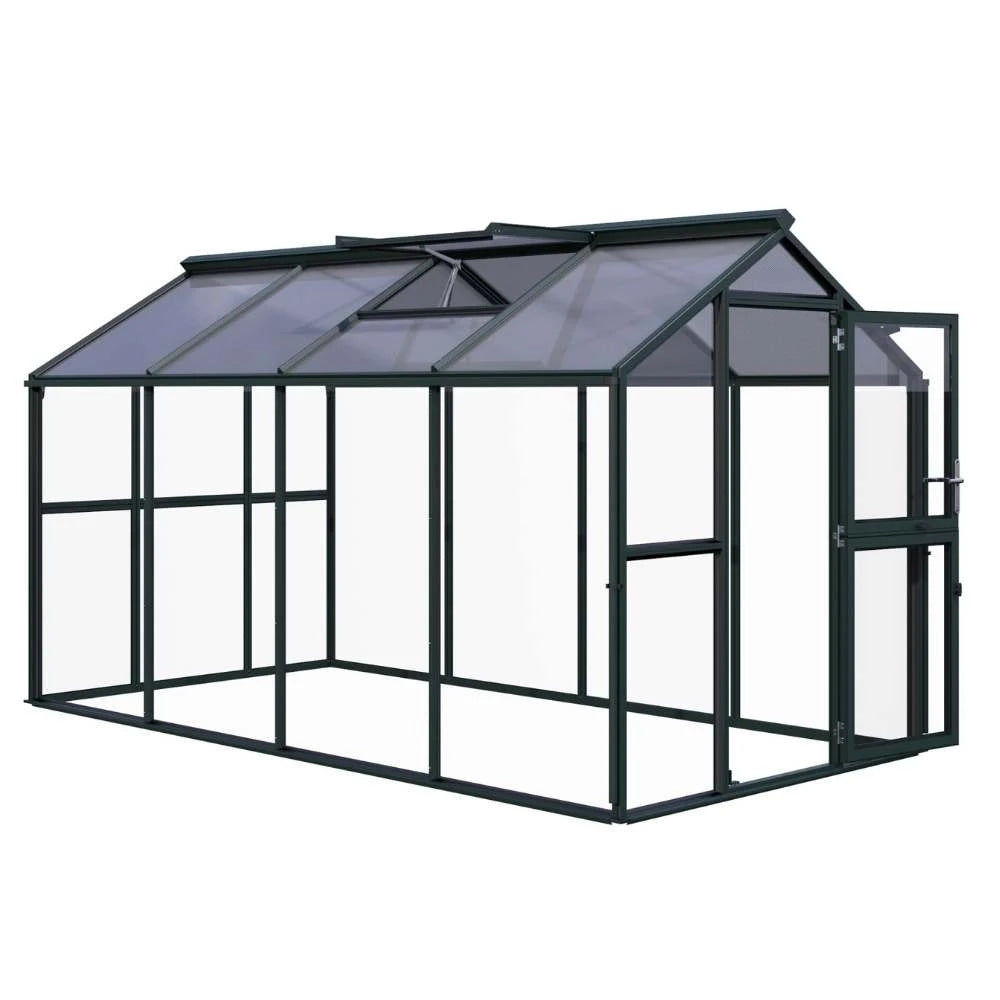 Greenhouse Galant IV, 4 mm glass + polycarbonate, fir green