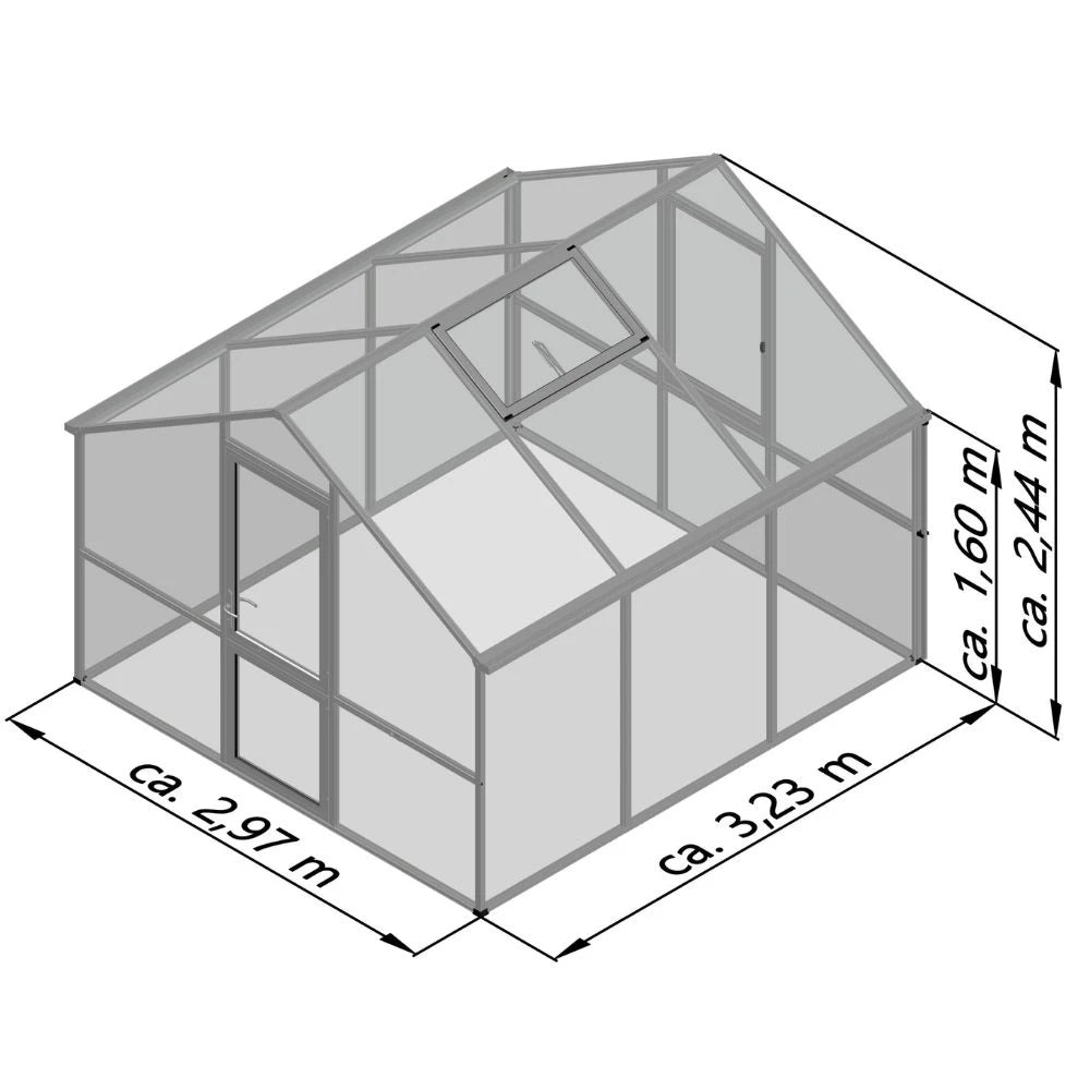 Greenhouse Nelke III, anthracite-grey