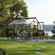 Greenhouse Novum III, 4 mm glass + polycarbonate, anthracite-grey
