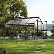 Greenhouse Novum IV, 4 mm glass + polycarbonate, anthracite-grey