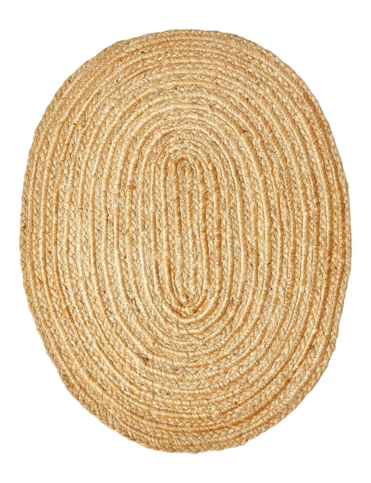 Oval Braided Jute Rug 50 x 70 cm - Natural