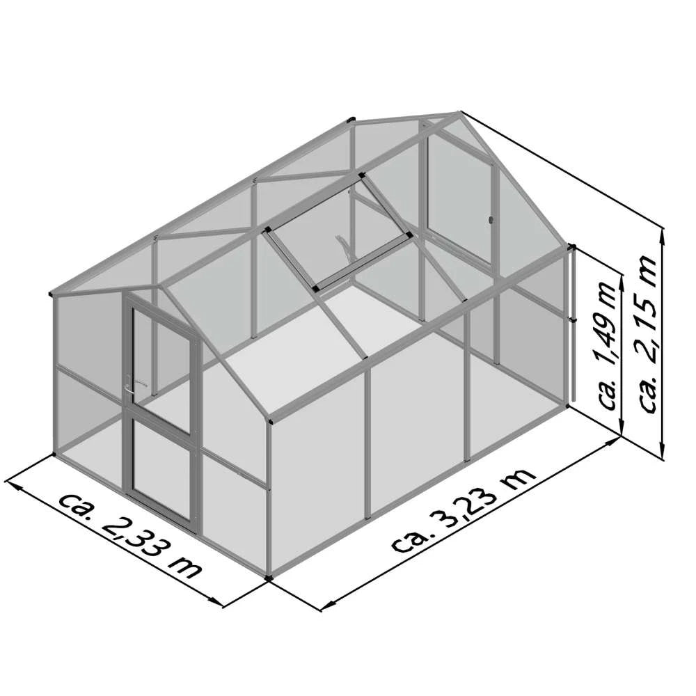Rose III Clear Greenhouse KGT – High-Quality Glass Greenhouse