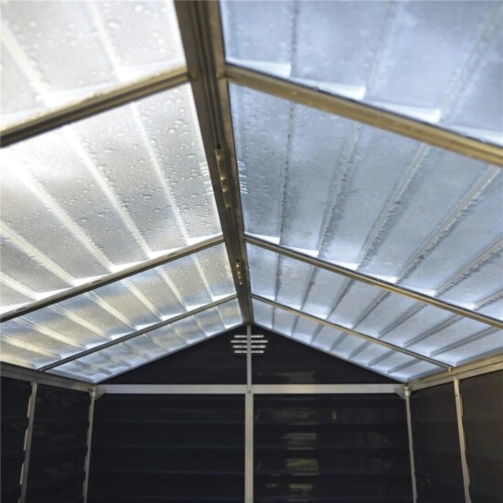 Rubicon 8 ft. x 8 ft. Shed With Floor - Dark Grey Panels